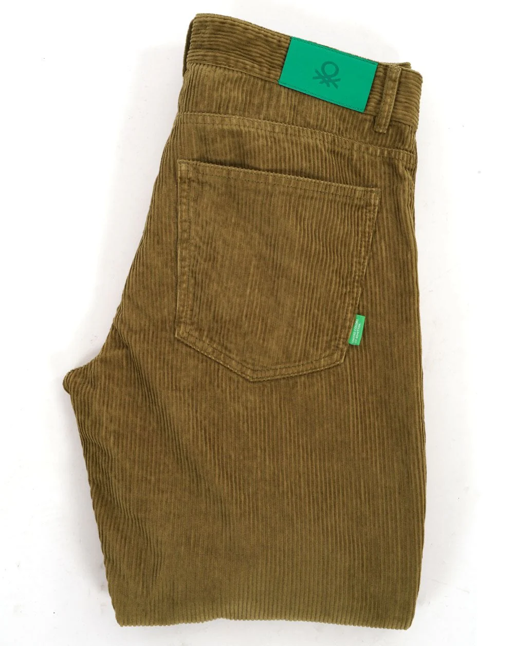 Benetton 5 Pocket Cords Khaki Green - Image 2
