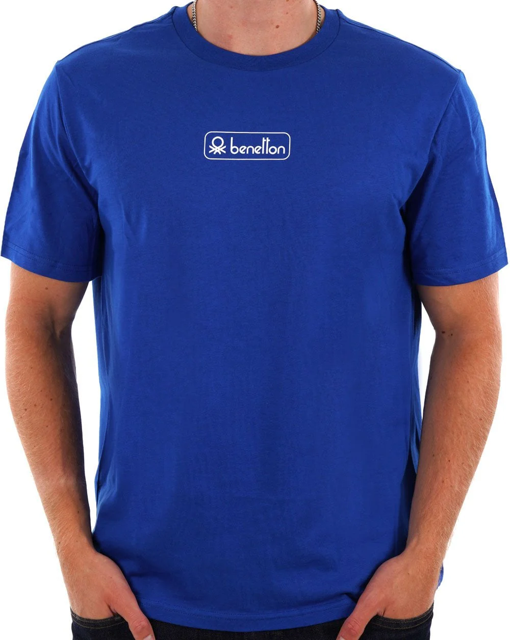 Benetton Box Logo T-shirt Royal Blue