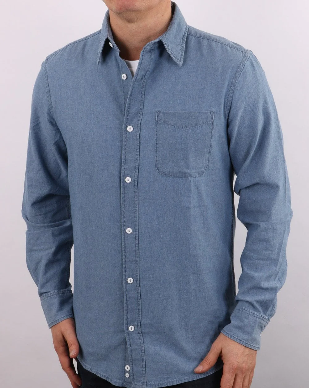Benetton Chambray Shirt Blue