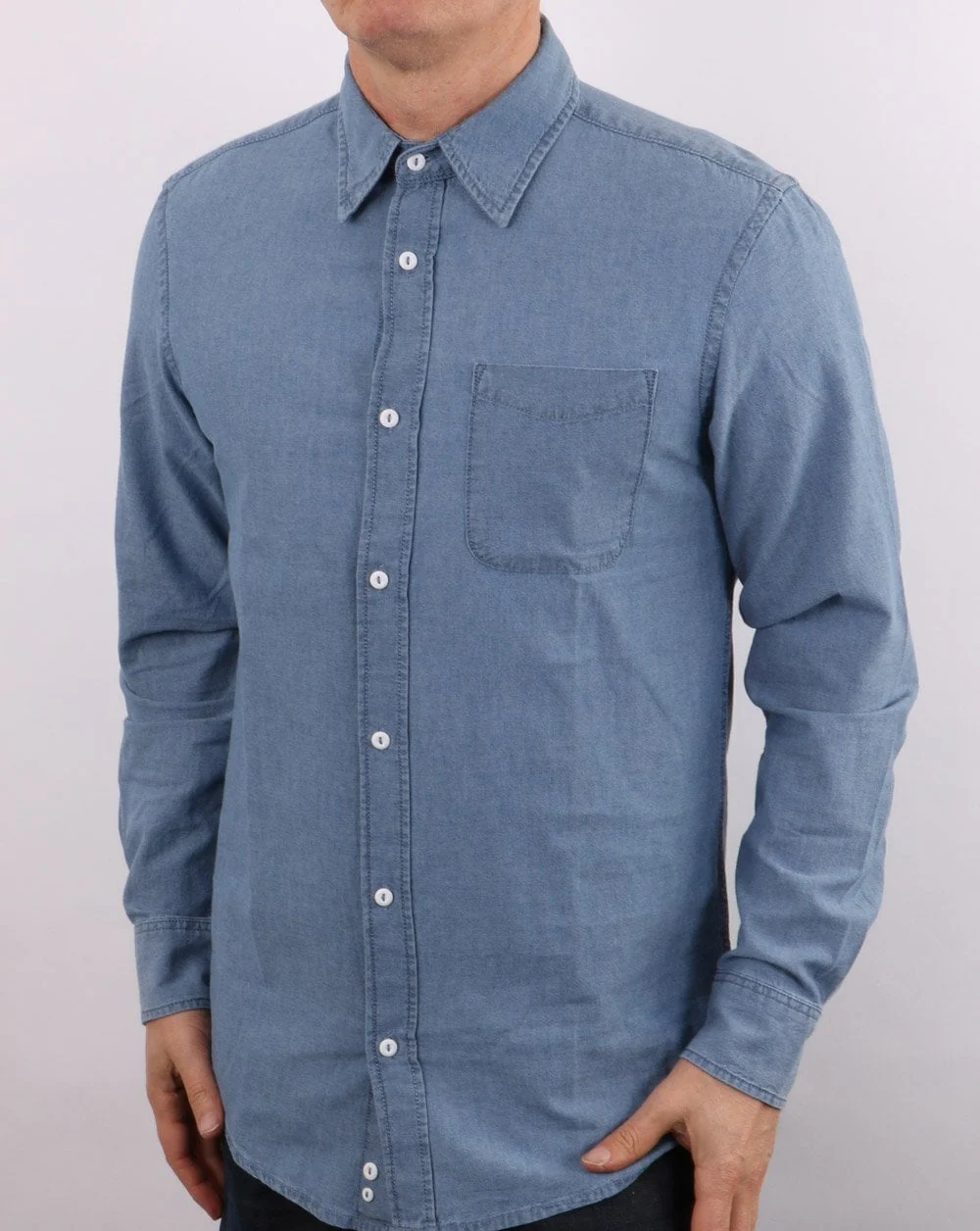 Benetton Chambray Shirt Blue - Image 2