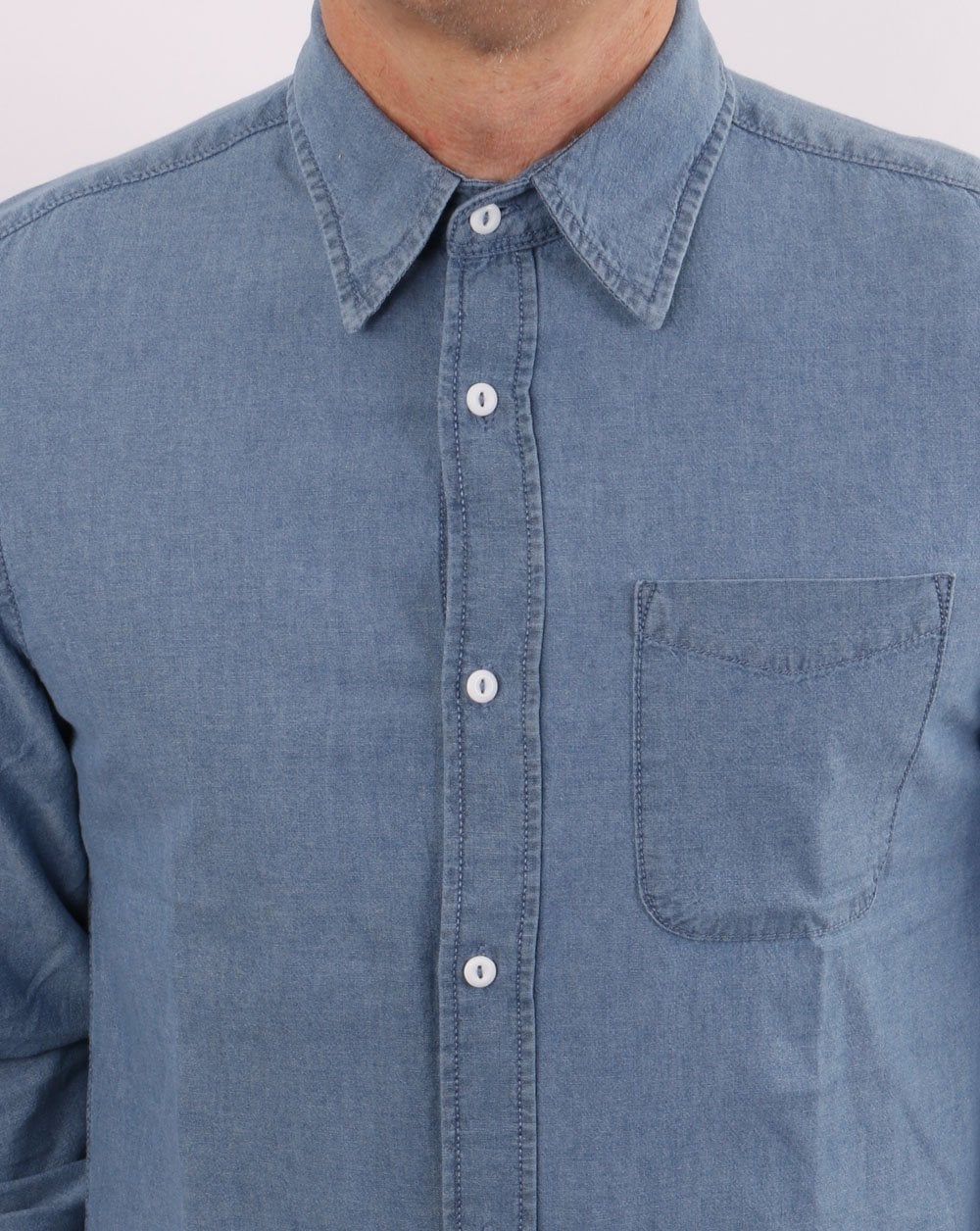Benetton Chambray Shirt Blue - Image 3