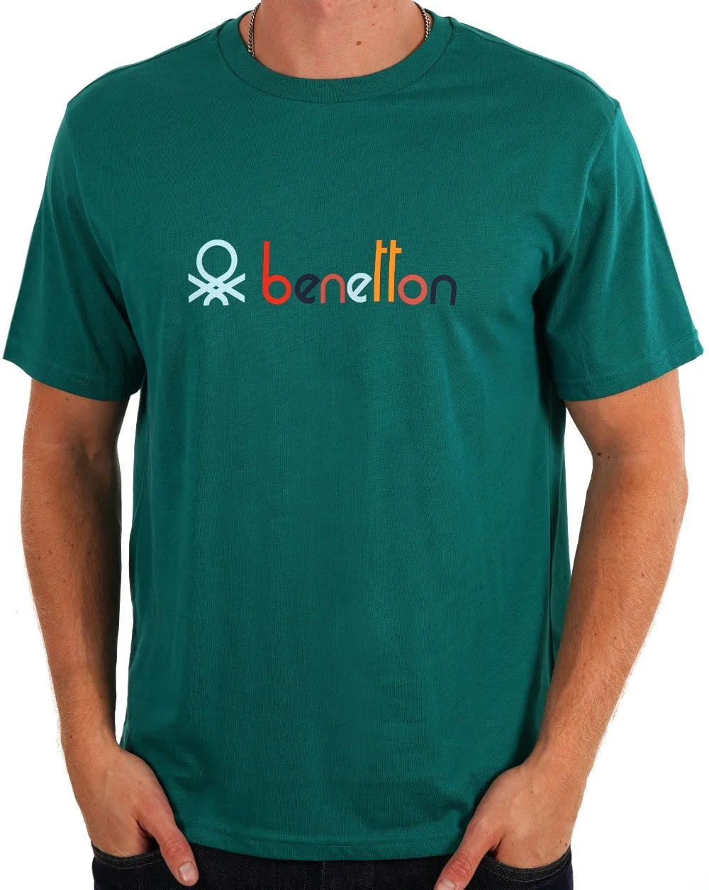 Benetton Colours Logo T-shirt Green