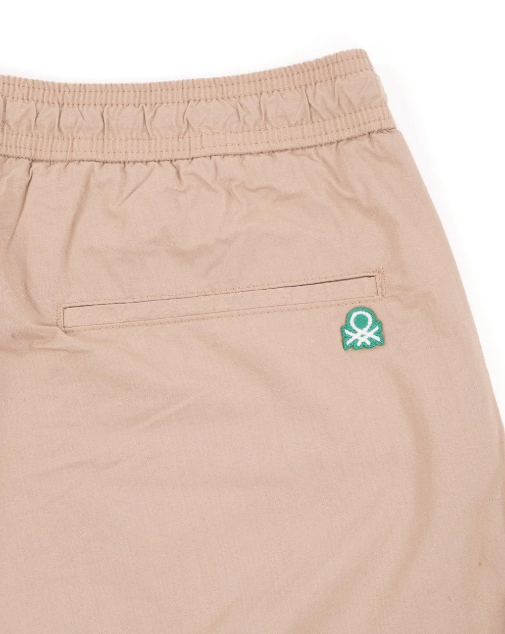 Benetton Cotton Canvas Drawstring Short Beige - Image 2