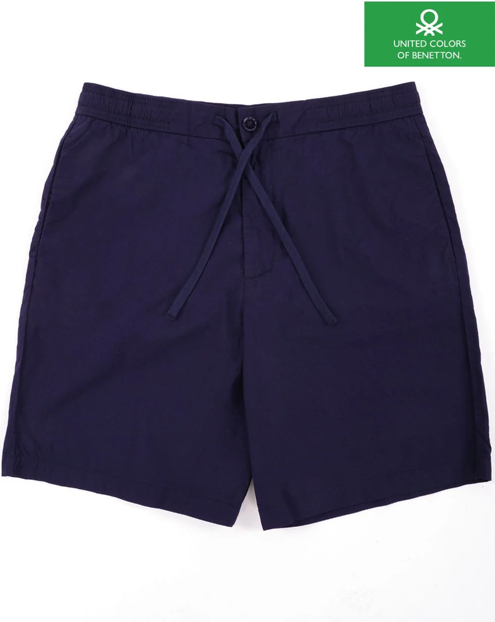 Benetton Cotton Canvas Drawstring Shorts Navy