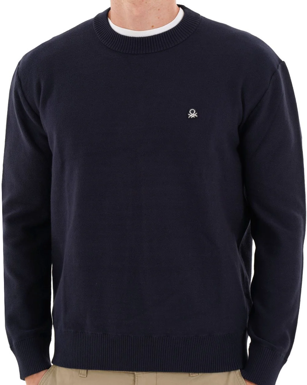 Benetton Cotton Knit Sweater Navy