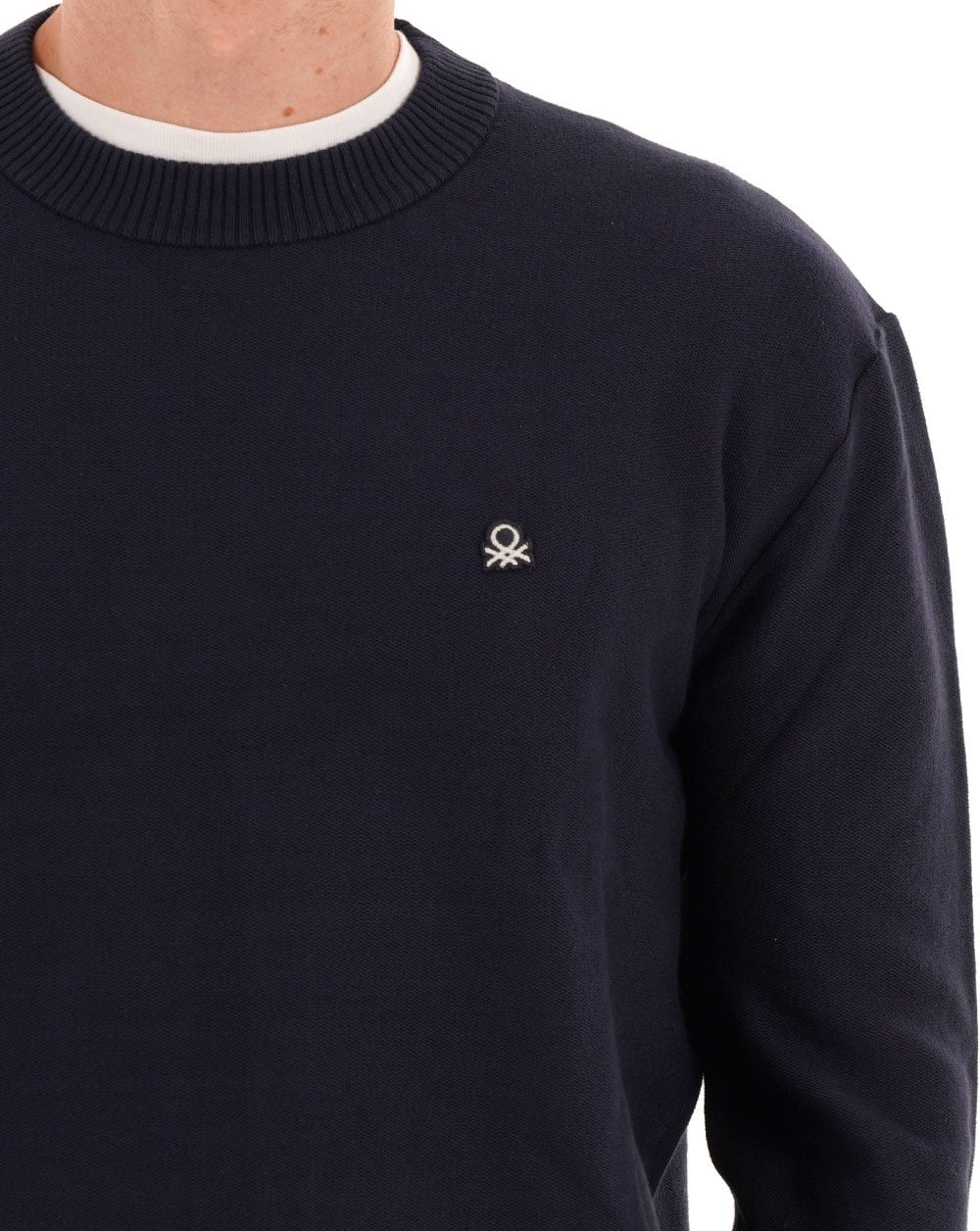 Benetton Cotton Knit Sweater Navy - Image 2