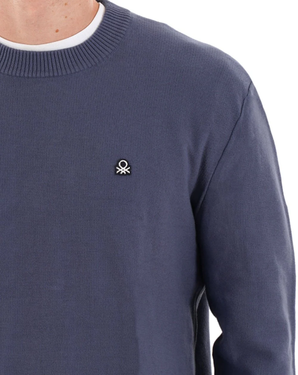 Benetton Cotton Knit Sweater Washed Navy - Image 2