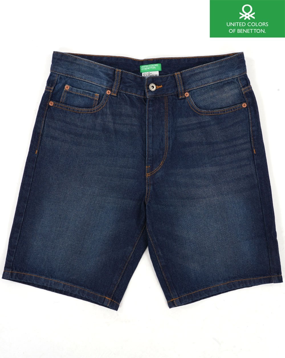 Benetton Denim Bermuda Shorts Dark Denim Blue