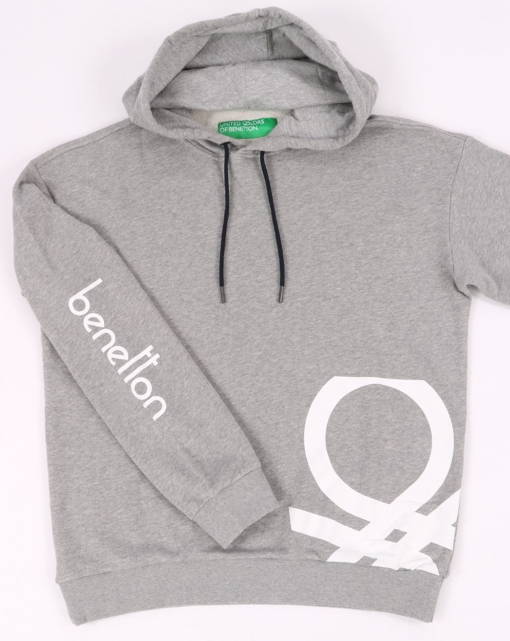 Benetton DNA Logo Hoodie Grey - Image 3