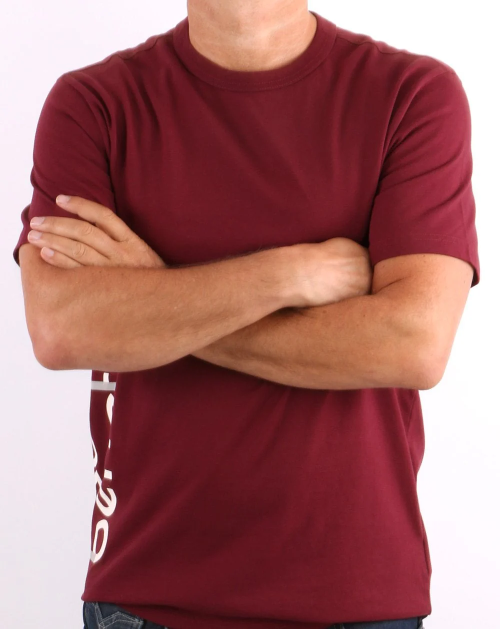 Benetton DNA Logo T-shirt Burgundy - Image 4
