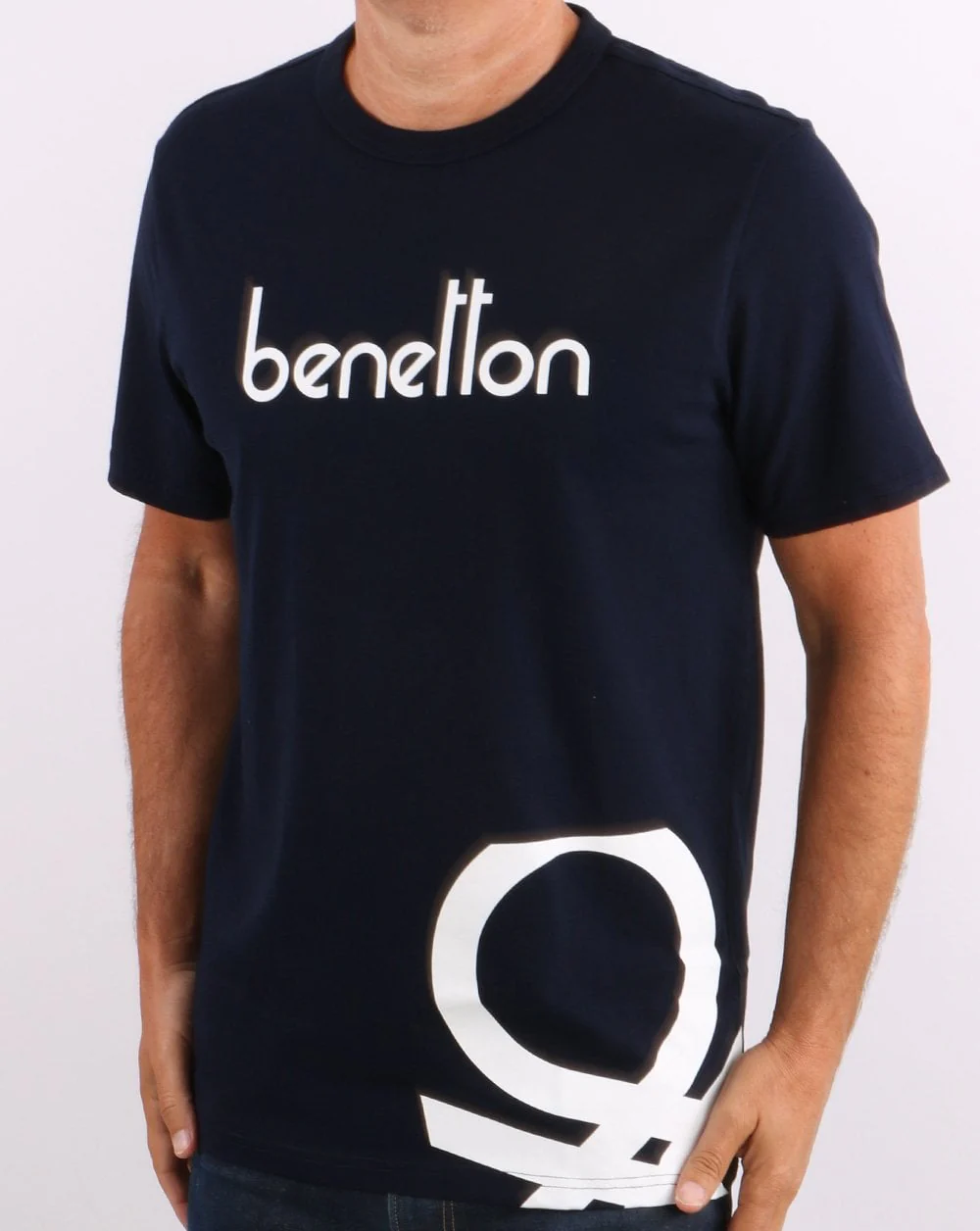 Benetton DNA Logo T-shirt Navy - Image 2