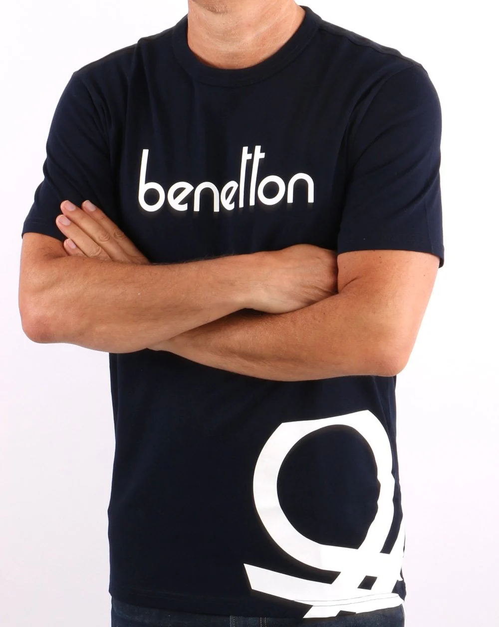 Benetton DNA Logo T-shirt Navy - Image 3