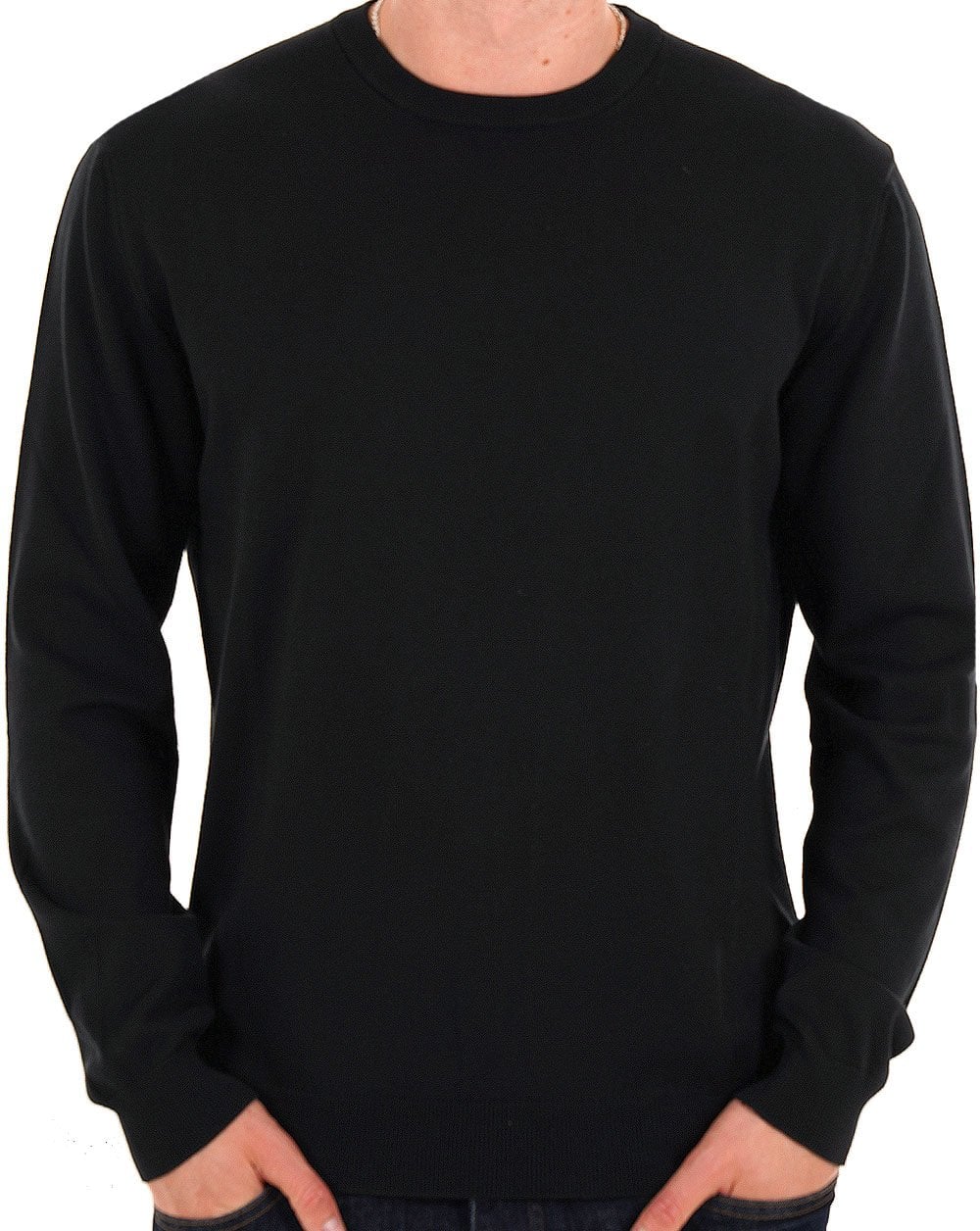 Benetton Fine Cotton Knit Jumper Black - Image 2