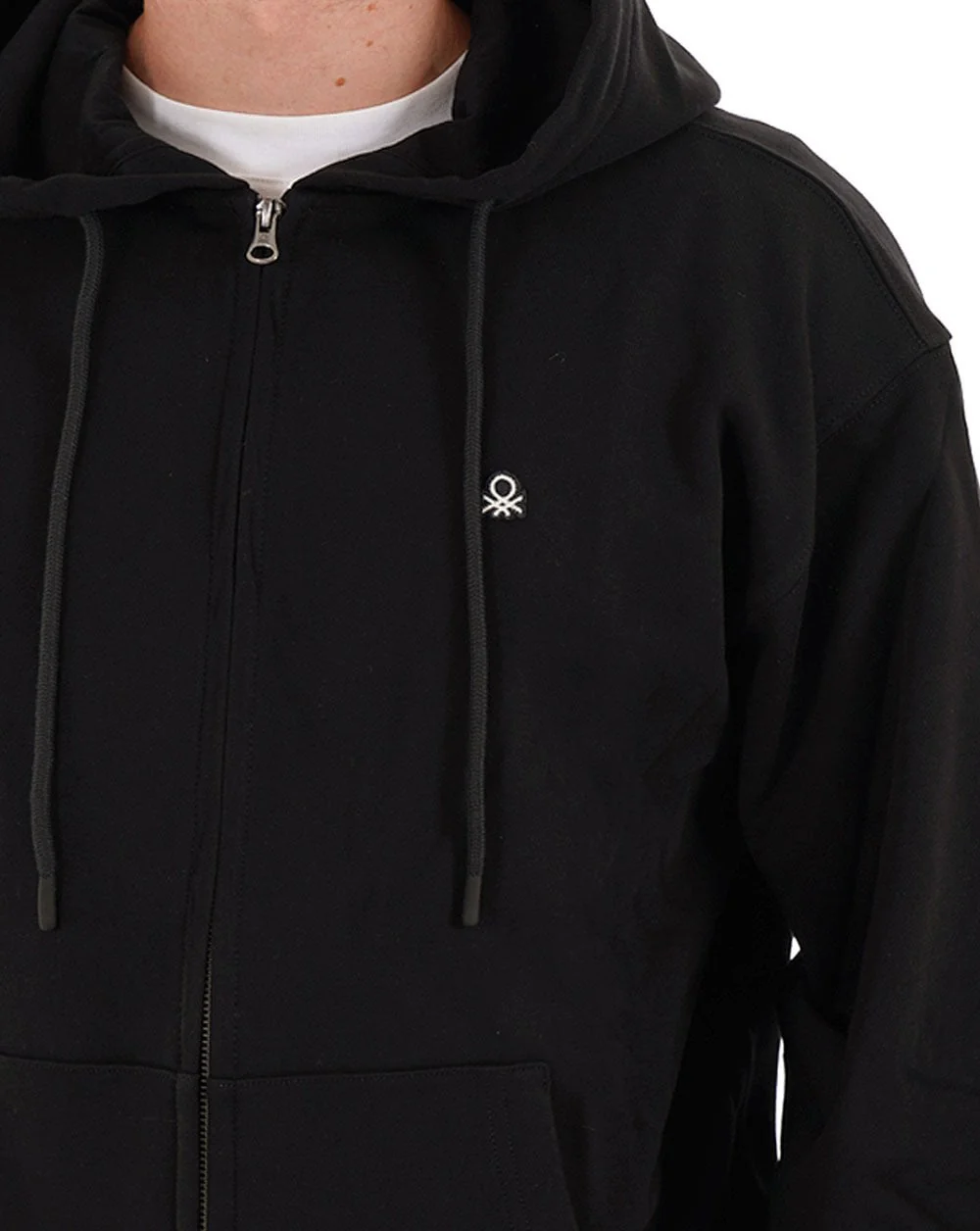 Benetton Full Zip Hoodie Black - Image 2