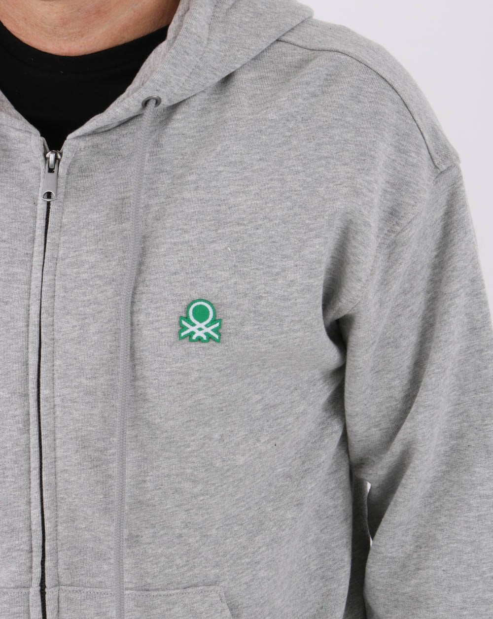 Benetton Full Zip Hoodie in Grey - Image 2