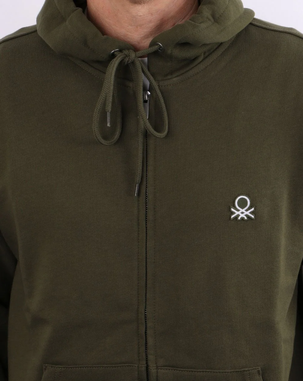 Benetton Full Zip Hoodie Khaki - Image 2