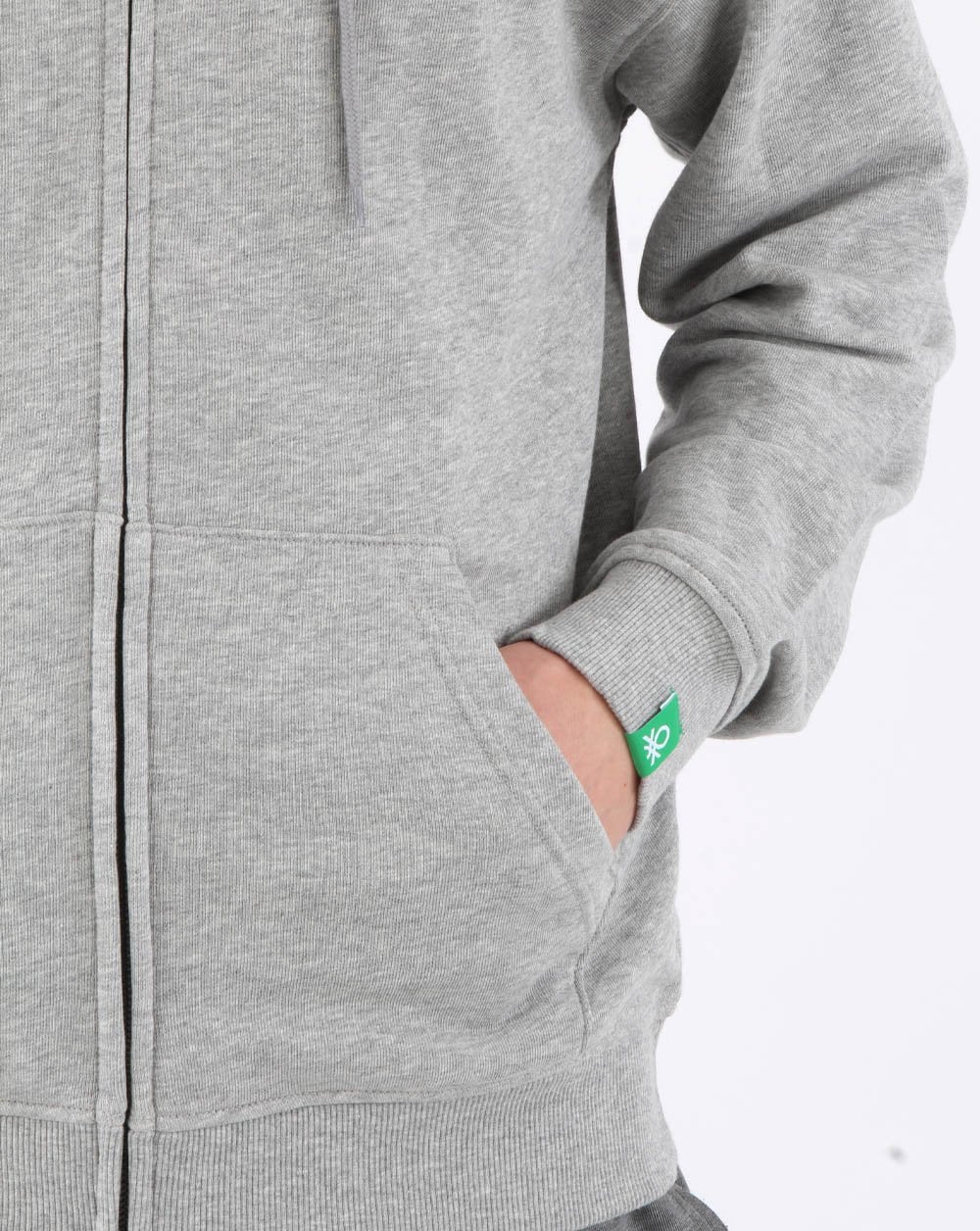 Benetton Full Zip Hoody Grey - Image 2