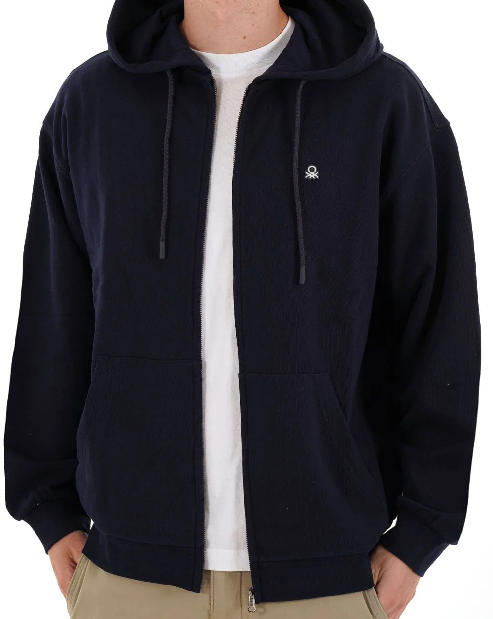 Benetton Full Zip Hoody Navy - Image 3
