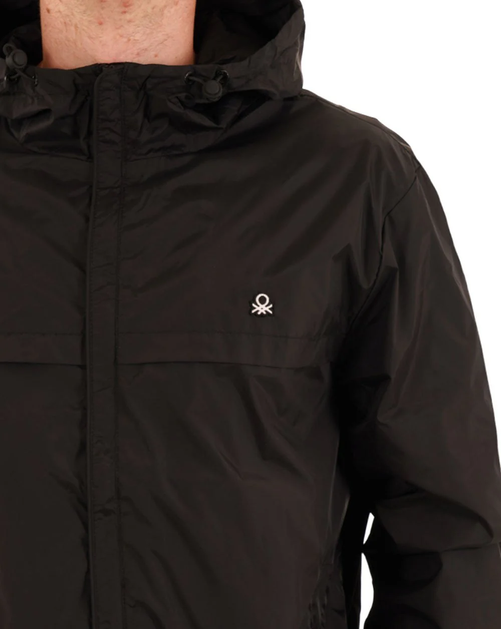 Benetton Hooded Rain Defender Jacket Black - Image 2