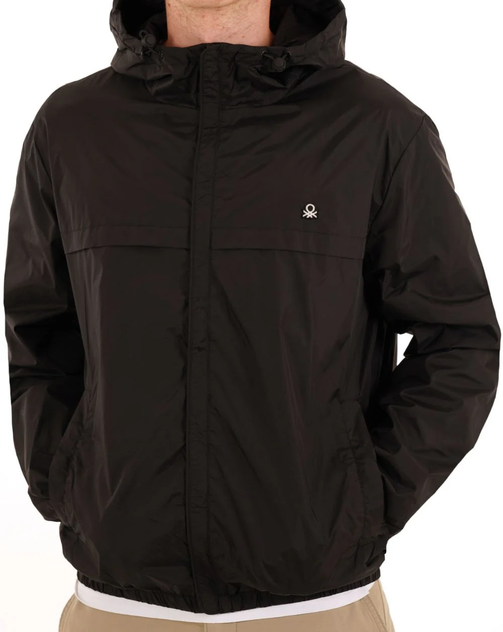 Benetton Hooded Rain Defender Jacket Black - Image 3