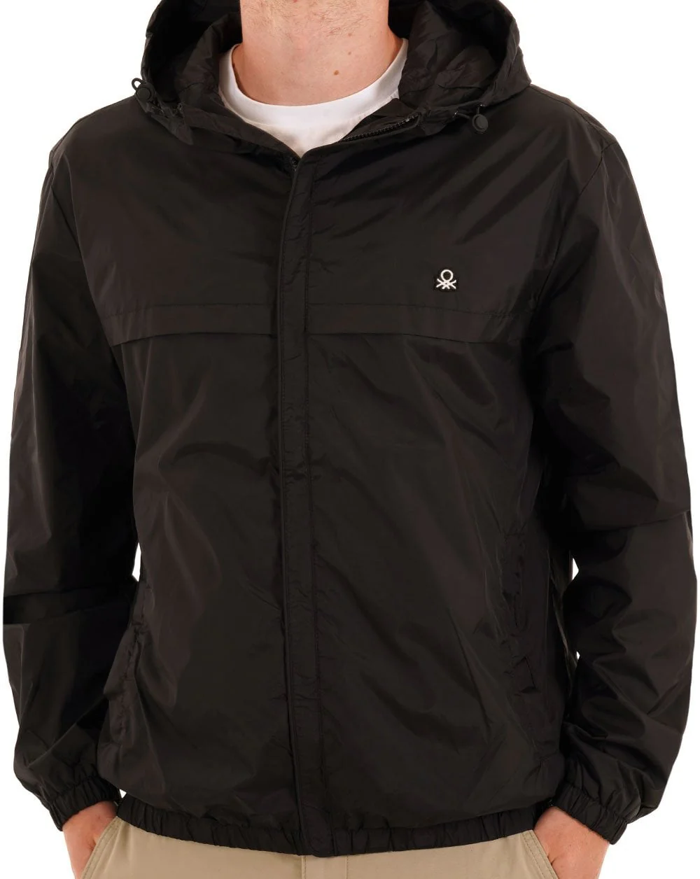 Benetton Hooded Rain Defender Jacket Black - Image 4