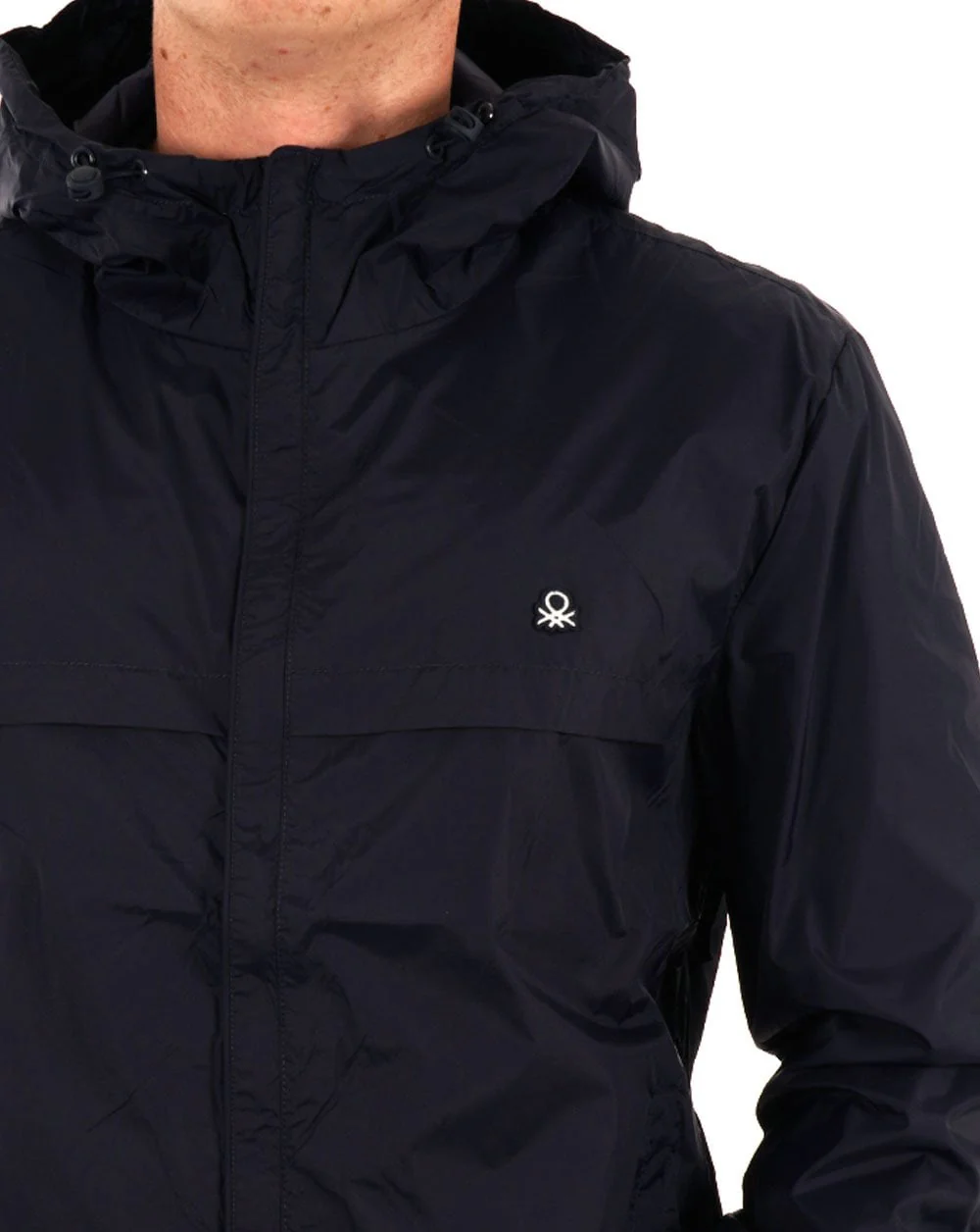 Benetton Hooded Rain Defender Jacket Navy - Image 2