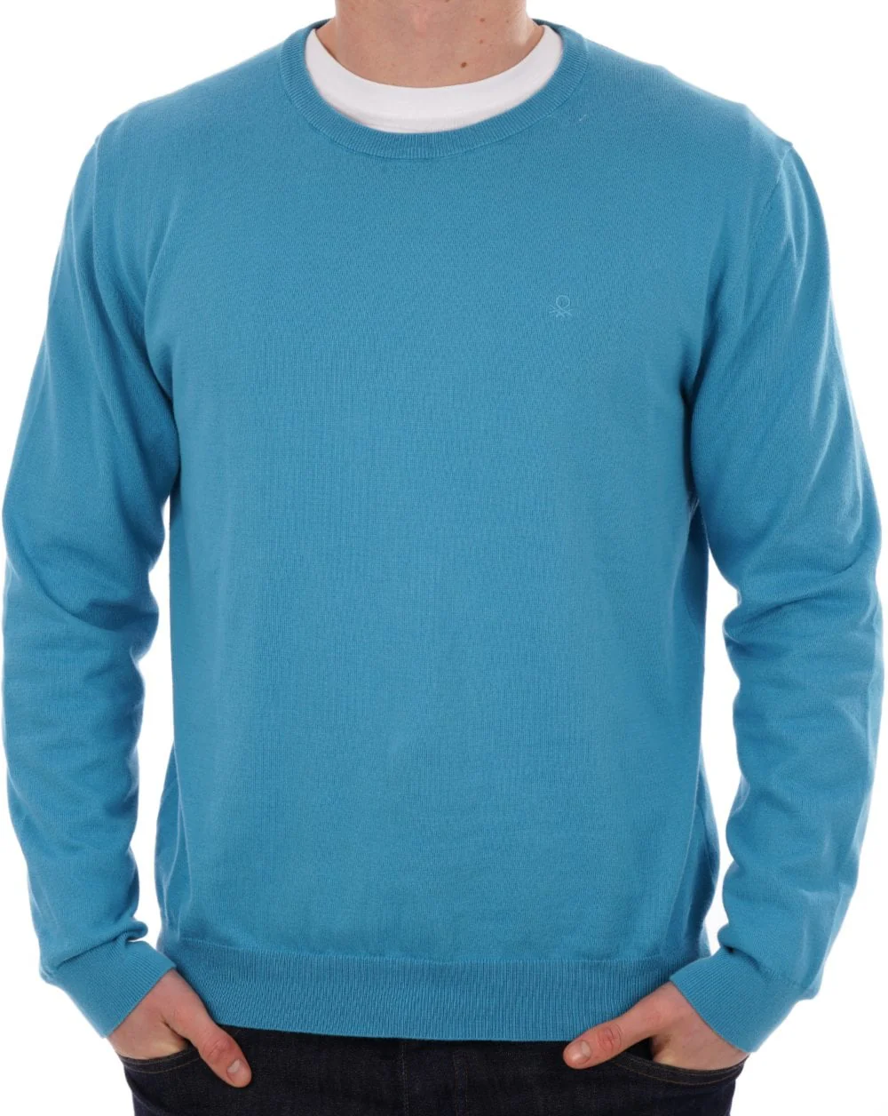 Benetton Knit Jumper Blue - Image 2