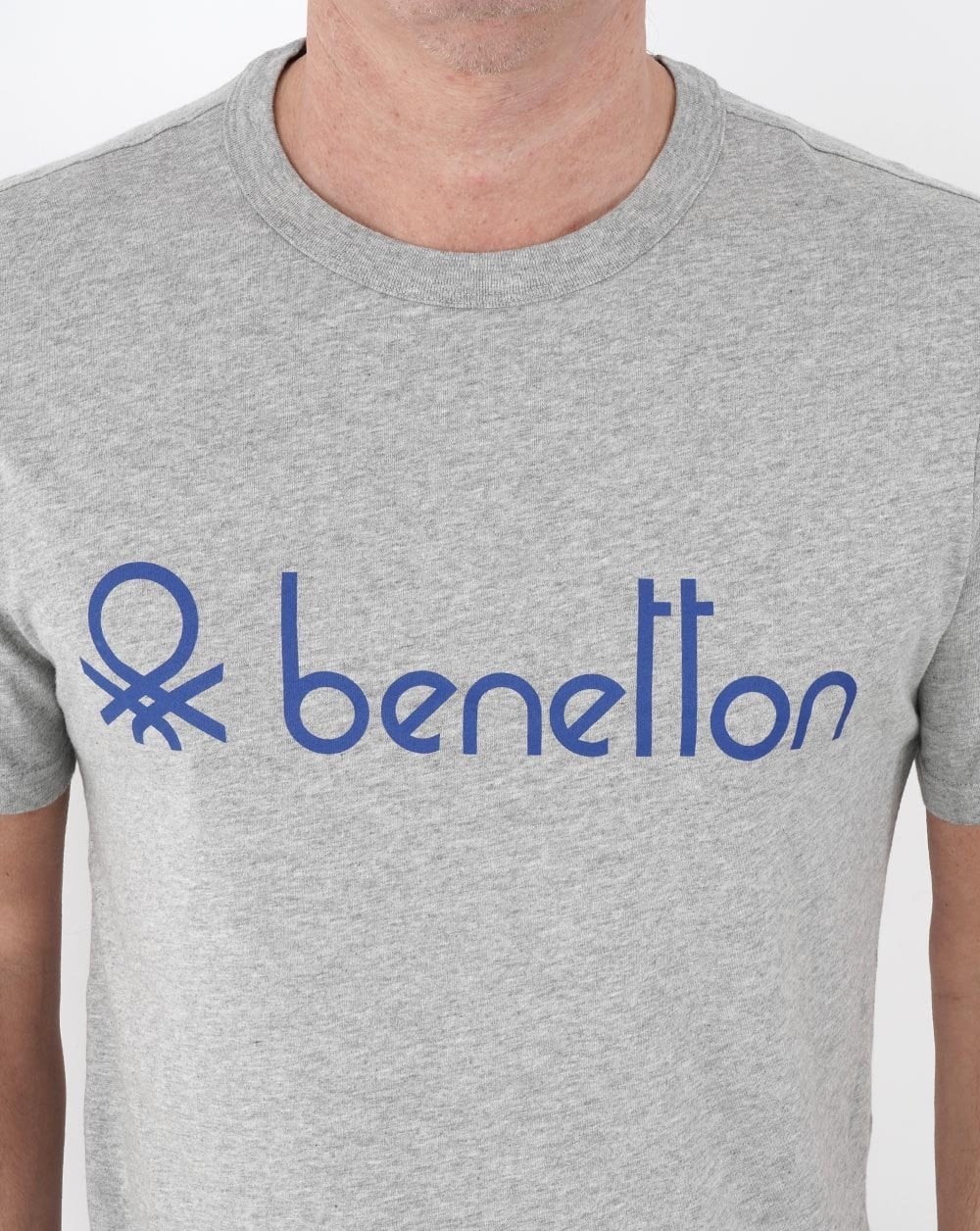 Benetton Large Logo T-shirt Grey - Image 2