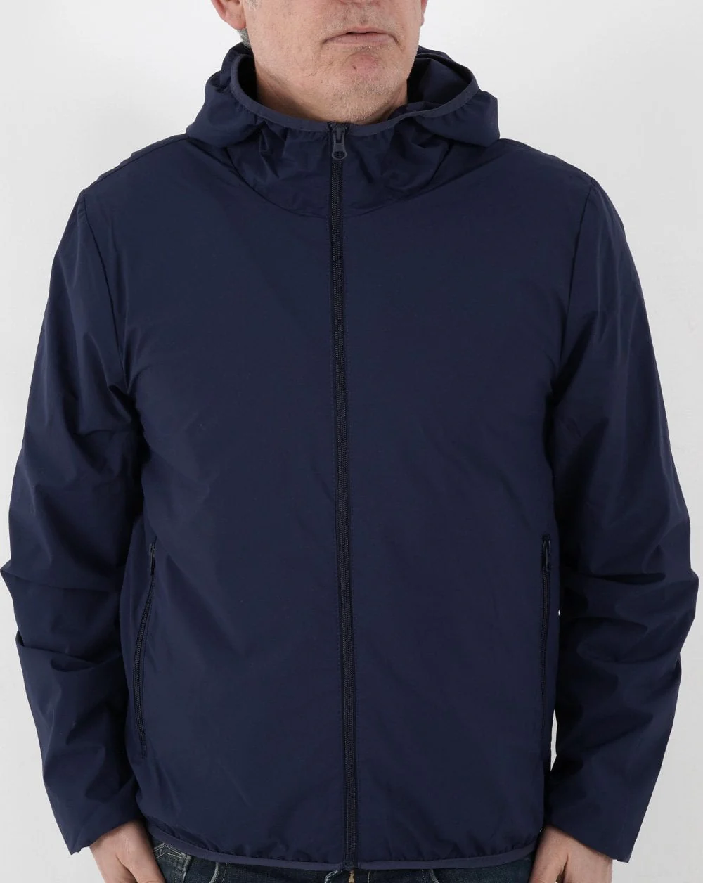 Benetton Light Hooded Jacket Navy - Image 2