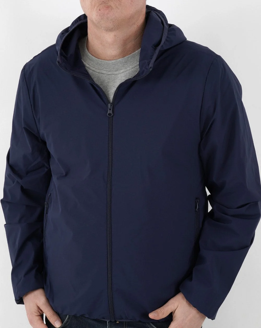 Benetton Light Hooded Jacket Navy - Image 3