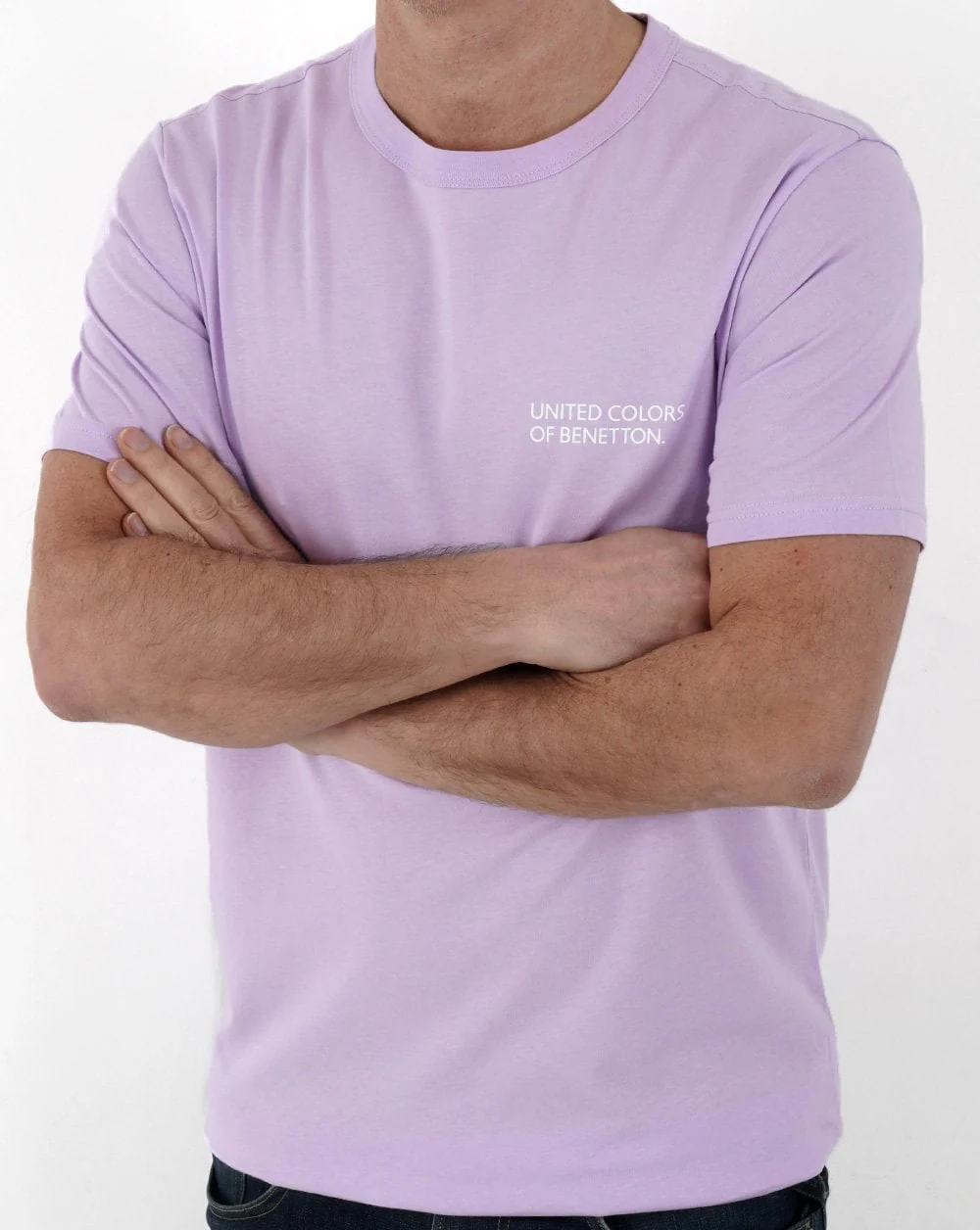 Benetton Logo Print T-shirt Lilac - Image 2