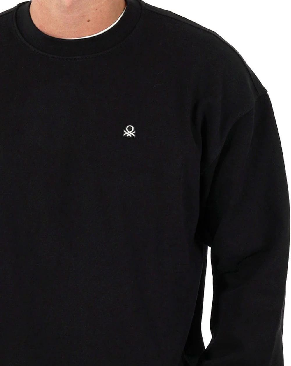 Benetton Logo Sweatshirt Black - Image 2