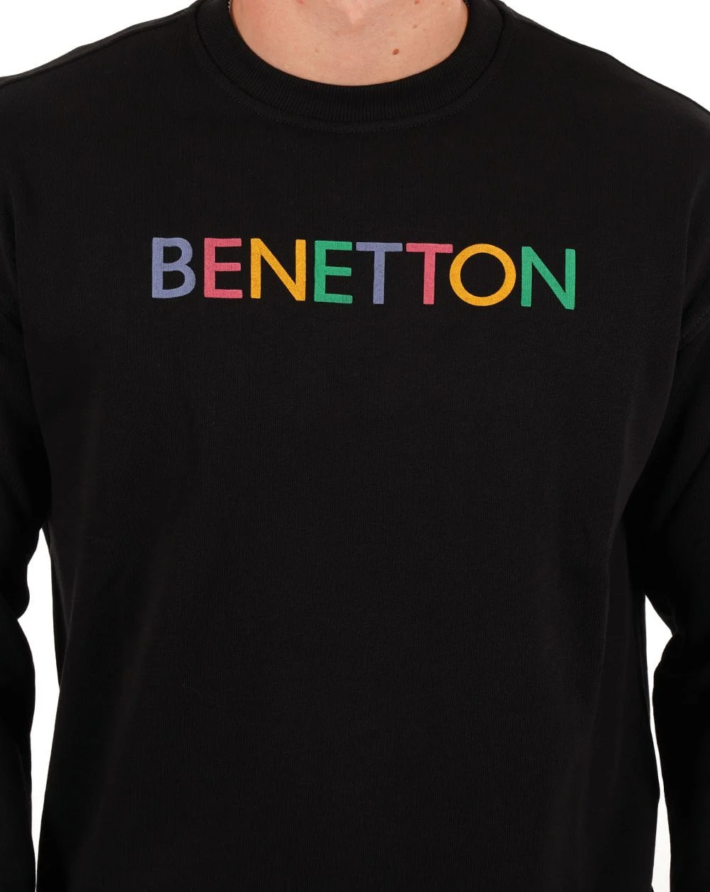 Benetton Logo Sweatshirt Black - Image 2