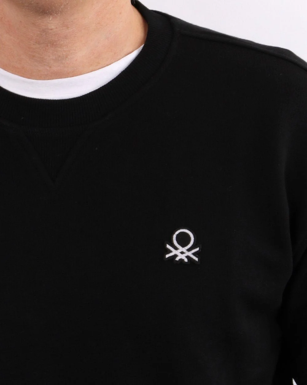Benetton Logo Sweatshirt Black - Image 4