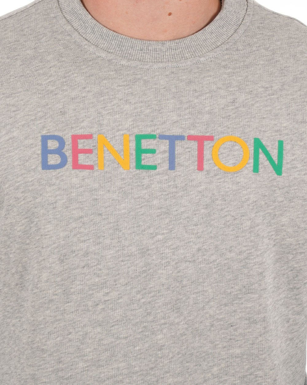 Benetton Logo Sweatshirt Grey - Image 2