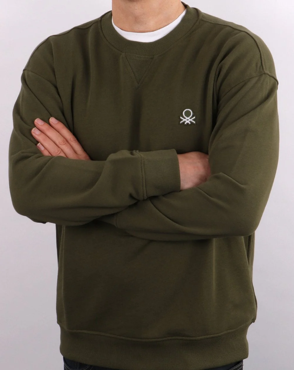 Benetton Logo Sweatshirt Khaki - Image 4