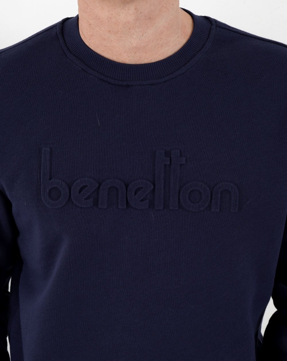 Benetton Logo Sweatshirt Navy - Image 2
