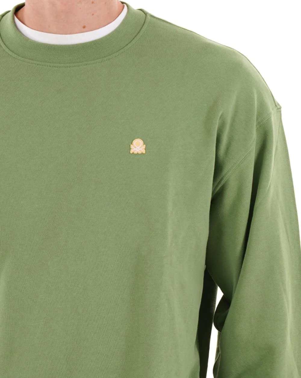 Benetton Logo Sweatshirt Sage - Image 2