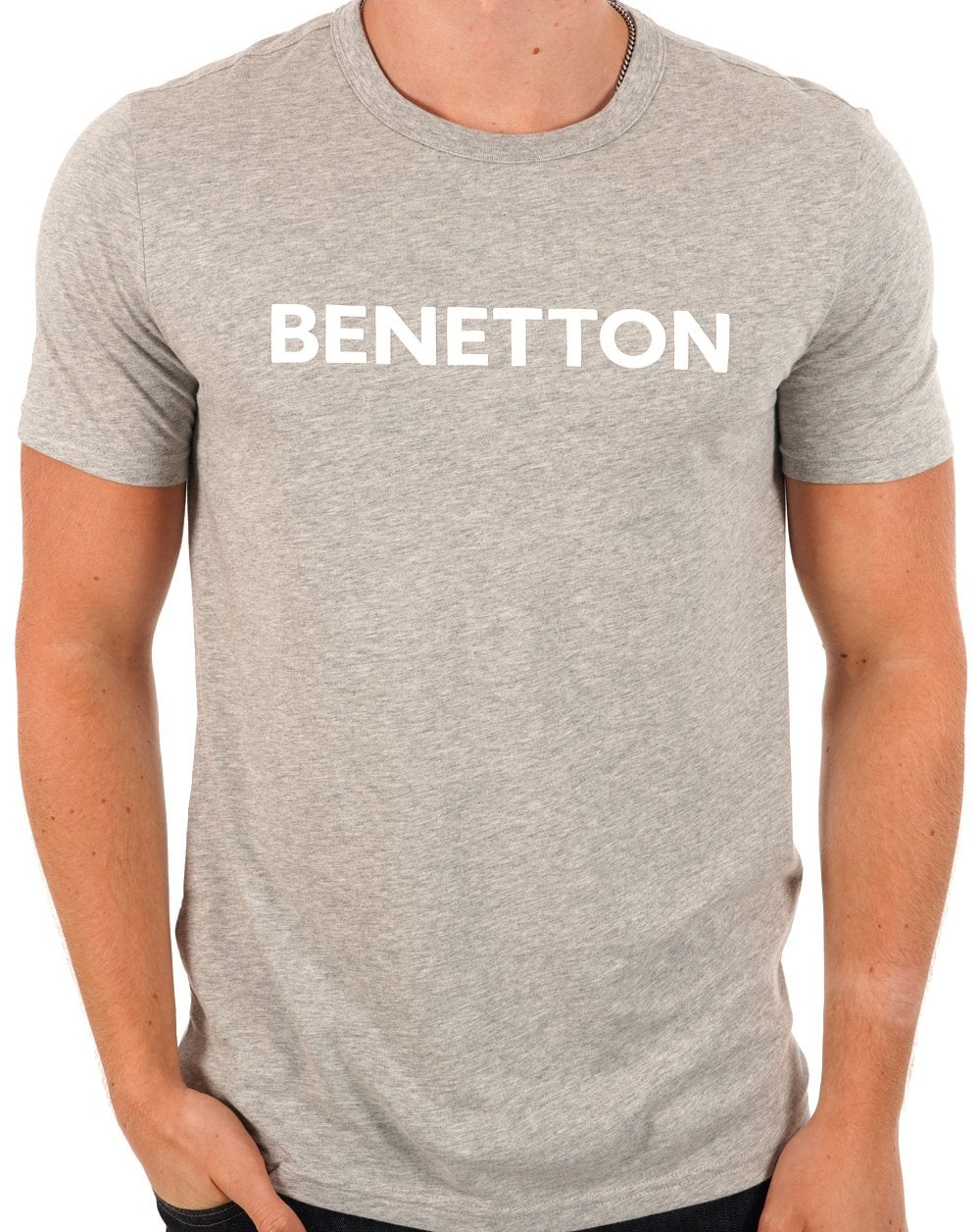 Benetton Logo T-shirt Grey - Image 3