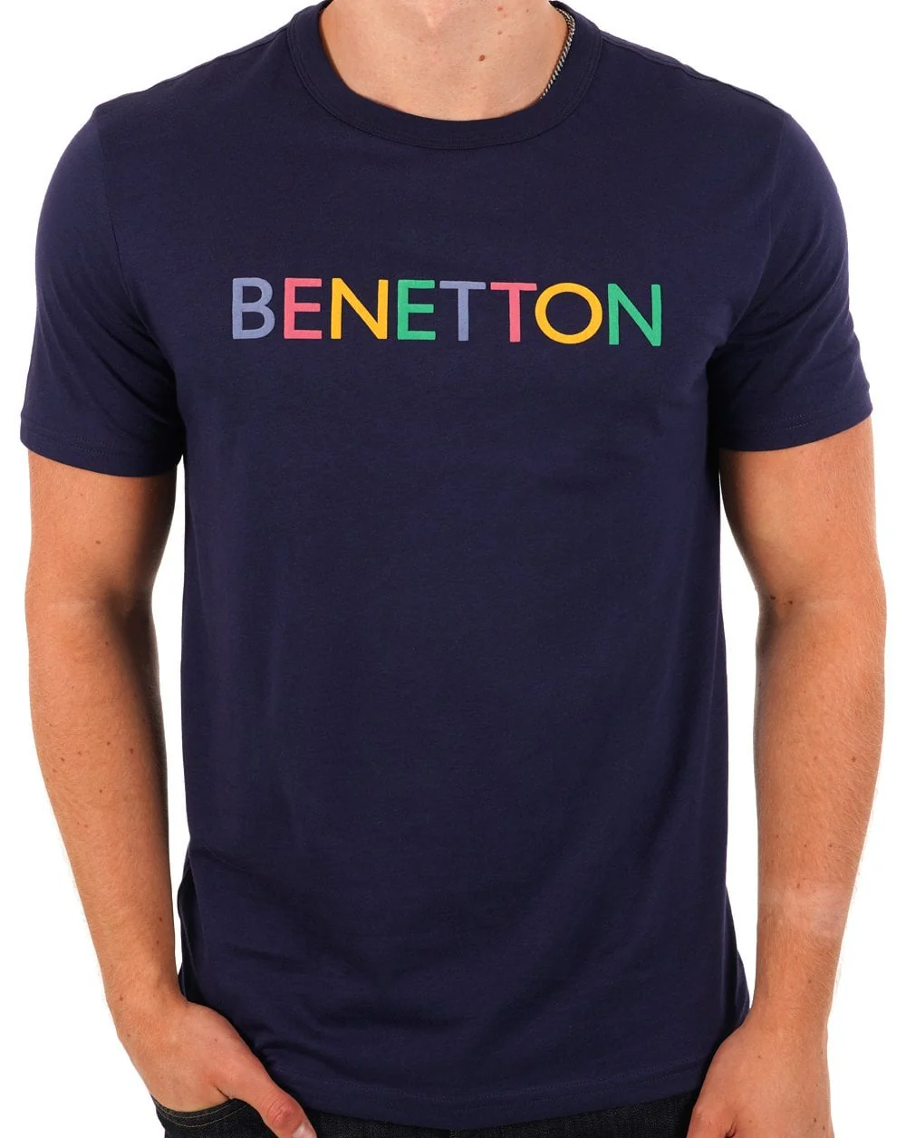 Benetton Logo T-shirt Navy/Multi