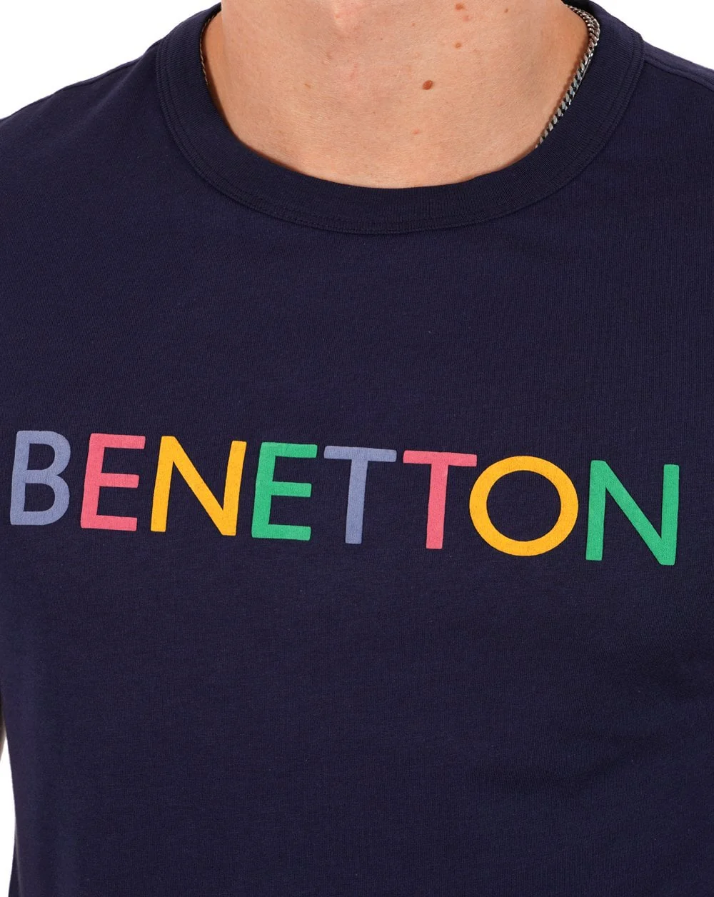 Benetton Logo T-shirt Navy/Multi - Image 2