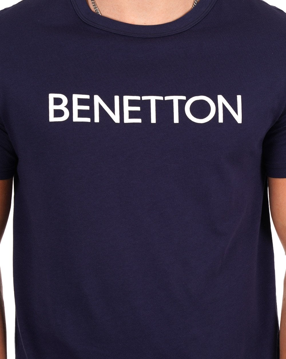 Benetton Logo T-shirt Navy/White - Image 2