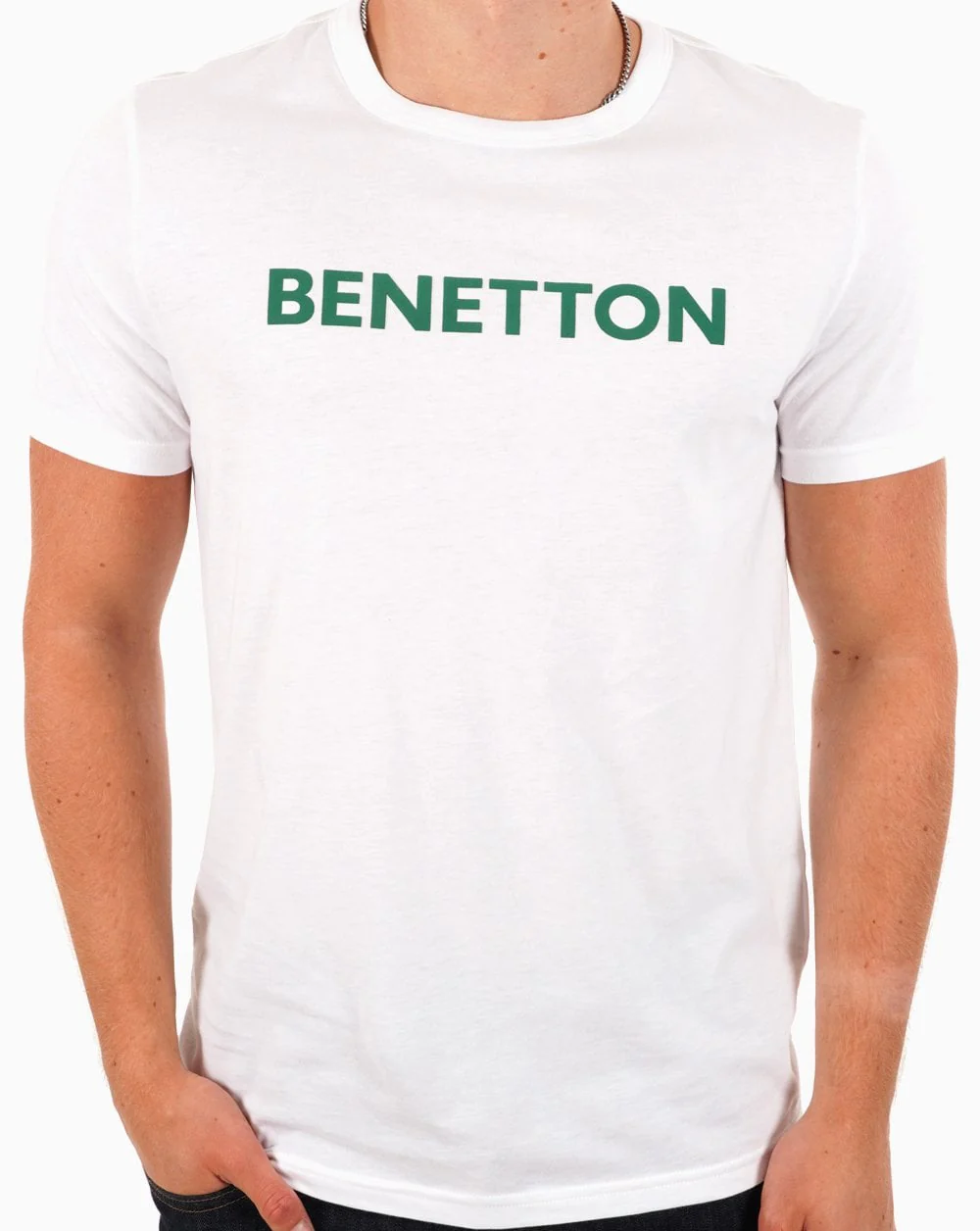 Benetton Logo T-shirt White/Green - Image 3