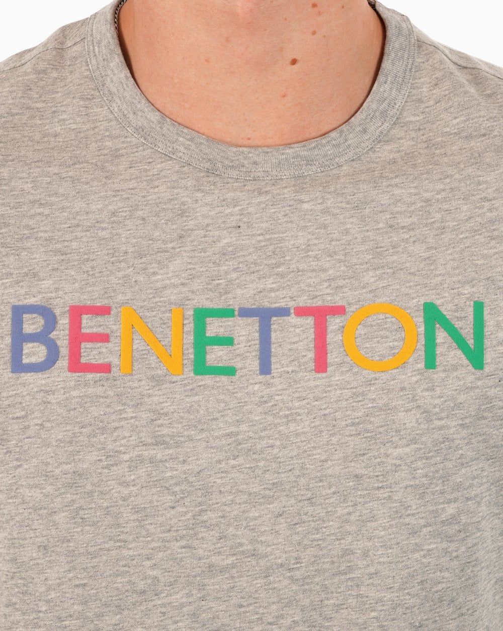 Benetton Long Sleeve Logo T-shirt Grey - Image 2