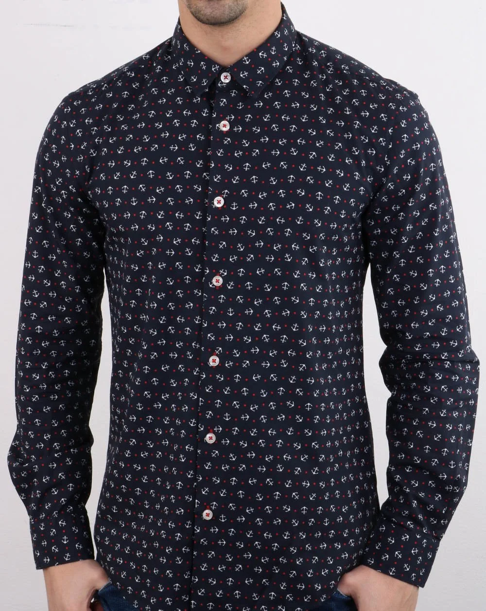 Benetton Long Sleeve Shirt Navy