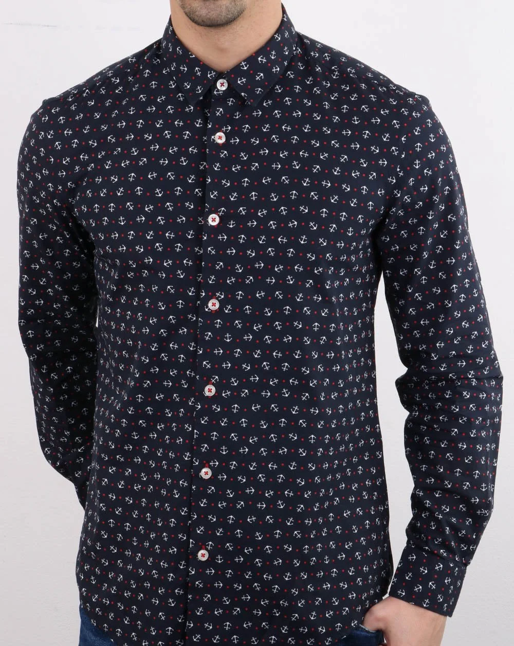 Benetton Long Sleeve Shirt Navy - Image 3