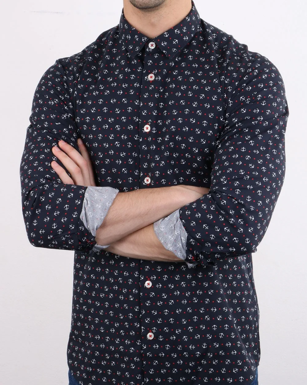 Benetton Long Sleeve Shirt Navy - Image 4