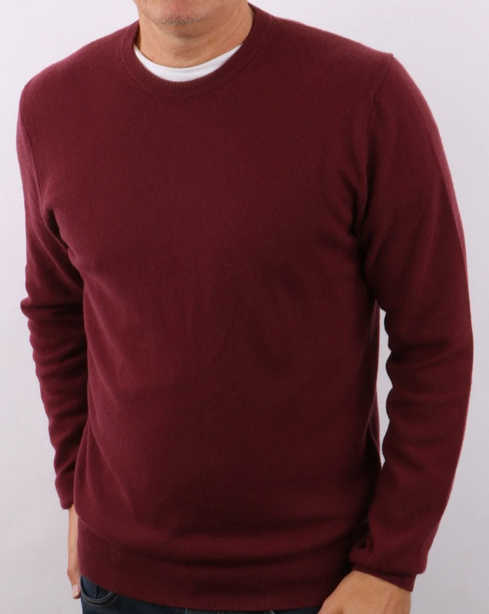 Benetton Merino Wool Jumper Burgundy - Image 4