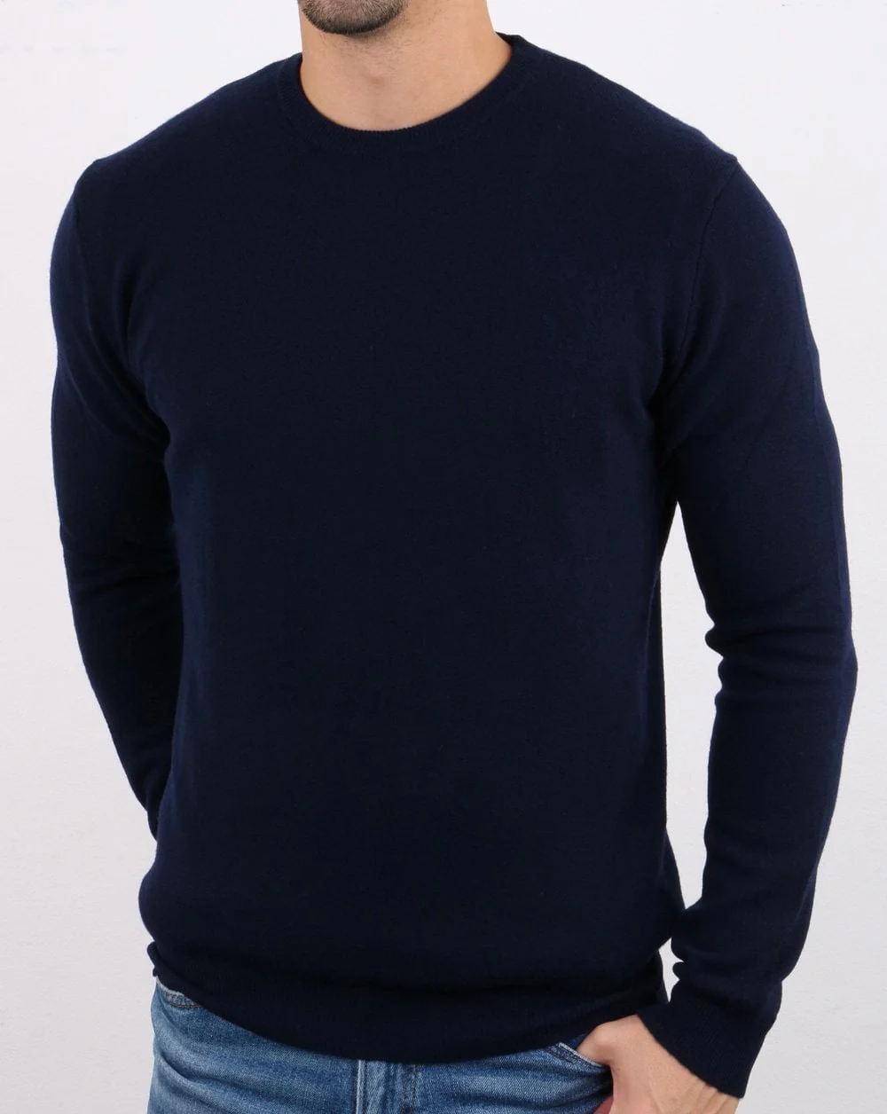 Benetton Merino Wool Jumper Navy - Image 3