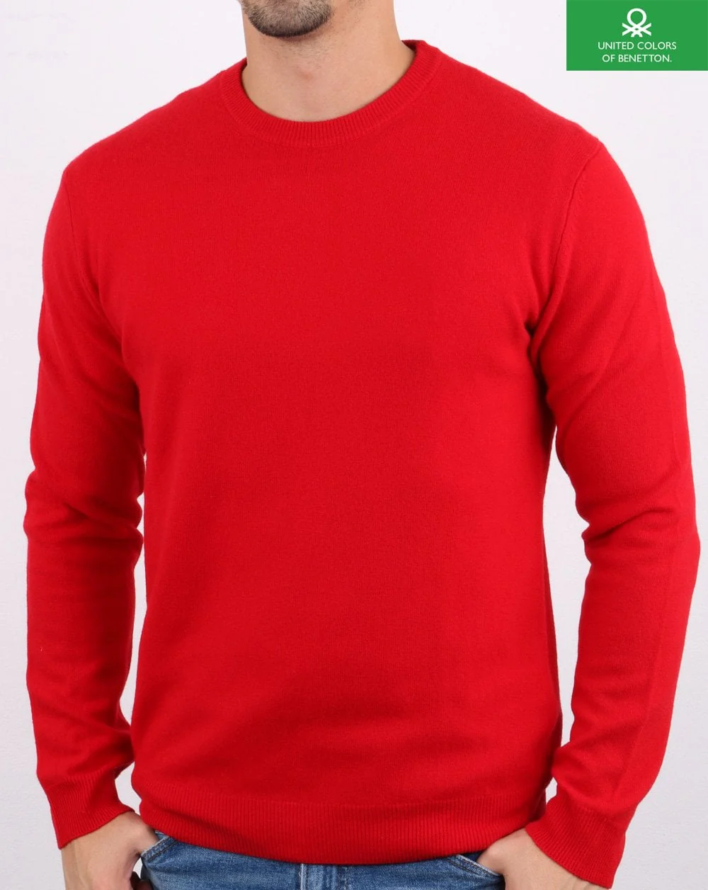 Benetton Merino Wool Jumper Red